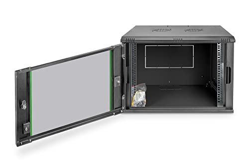 Armario de red 19 de pared 9U rack negro para organizar conexiones informáticas de pyme 2