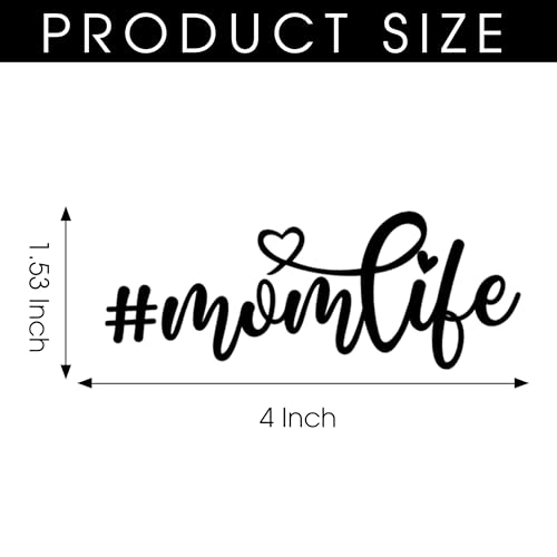 Image of Miarita 3X Mom Life Car Decal - Cute Vinyl Sticker for Rearview Mirror, Laptop, Bottle, Window - Mother's Day Gift - Car Stickers and Decals for Women, Aesthetic Car Accessories - 1.53x4 in Black