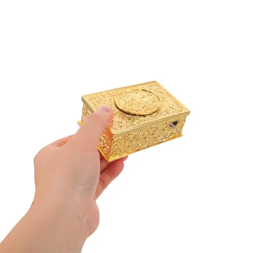 Caja de música con pájaro mecánico de aleación dorada y diseño retro para joyas 7