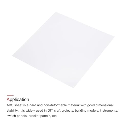 Image of MECCANIXITY White ABS Plastic Sheet 8 x 8 x 0.04 Inch for Building Model, DIY Crafts, Panel, Pack of 1 Pcs