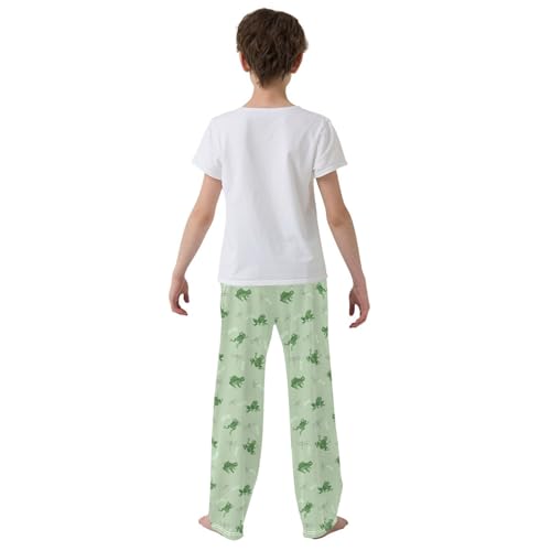 ZZXXB Frog Dragonfly Boys Long Pants Soft Trousers Elastic Waist Kids Lounge Bottoms with Pockets S-XL3