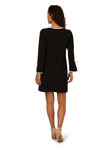Adrianna Papell Women's Long Sleeve Crepe Short Dress2