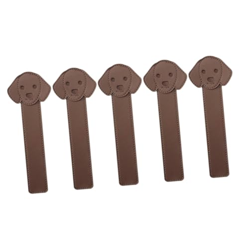 5 Marque-pages Chiens en Cuir PU Set de Signets Animaux SHINEOFI