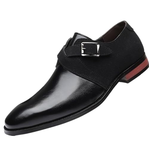 Slip-On Casual Work Luxury Oxford Shoes for Men Pointed Toe Strap Buckle Dress Shoes for Party Dating Prom