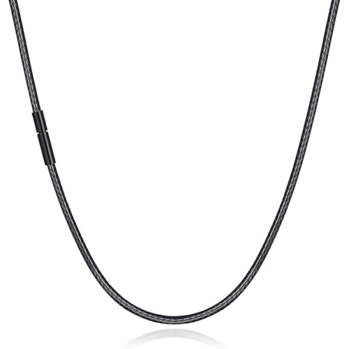 MVOLEGDE Lederkette Herren Damen,3 MM Modern und Schlicht Breit...