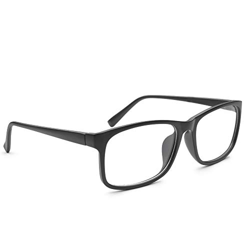 HUIHUIKK Nearsighted Oversize Myopia Glasses Everyday Use Mens Womens Black Distance Glasses (NOT READING GLASSES)