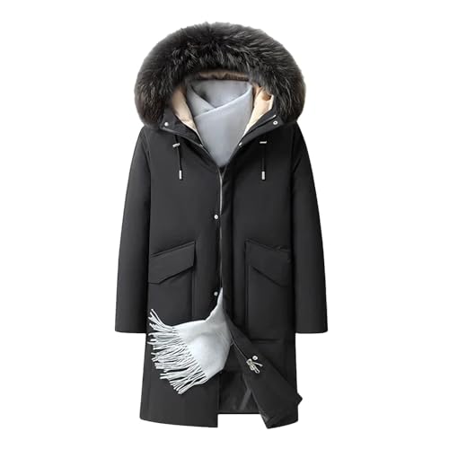 Veste d'hiver doudoune chaude longue hommes manteau épais décontracté en canard blanc