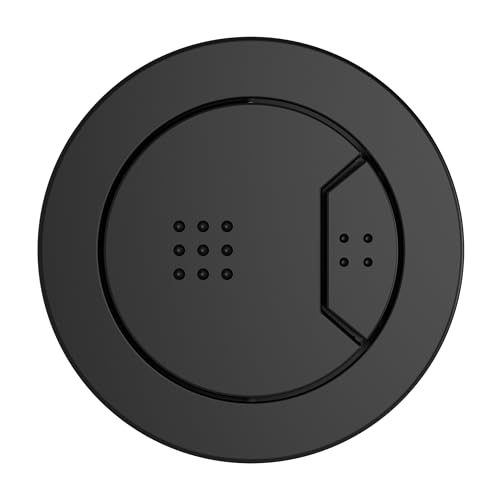 Excel Home Toilet Flush Button Replacement - Dual Button Toilet Flush Buttons - Pneumatic Technology - Fingerprint Resistant Compatible with Air Houses - Round 63mm (Matt Black)