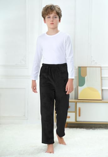 Umeyda Boys Pajama Pants with Pockets Fuzzy Flannel Sleepwear Pajama Bottoms2