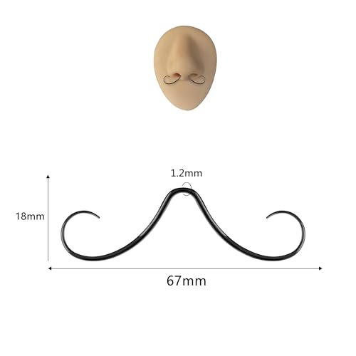 14G/16G Mustache Septum Ring, 316L Surgical Steel Septum Mustache Nose Ring Piercing Jewelry, Septum Piercing Hanger2