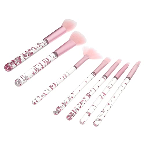 Vaguelly 7個 メイクブラシセット アイメイクブラシ 大きい 旅行 財団 キット 化粧品 化粧用ブラシ 補う フェイシャル 顔 化粧道具 化粧用アイブラシ 女性のメイク プラスチック ピンク