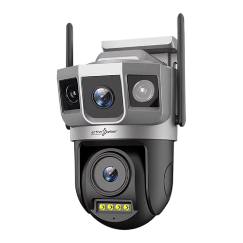 Image of Active Pixel 4+4MP 4G SIM Based Daul Lens Wireless Outdoor Indoor Security PT Camera, IP Waterproof CCTV System with Night Vision,2 Way Audio, Motion Detection