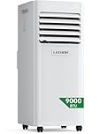 9000 BTU Climatiseur Mobile, LEENON 4 en 1 Climatisation Portable, Déshumidificateur & Ventilateur avec Télécommande, Minuterie 24H, Mode Nuit, Tuyau d'échappement, Mobile Clim pour Maison Bureau