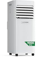 LEENON Klimaanlage Mobil Klimagerät 9000 BTU, 4 in 1 Kühlen Entfeuchten Lüftermodus Schlafmodus, 2.6KW Mobile Klima mit Abluftschlauch, Fernbedienung/ 24h-Time, Air Conditioner, Für Räume bis 35 m²