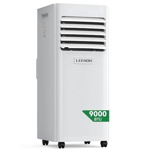 LEENON Klimaanlage Mobil Klimagerät 9000 BTU, 4 in 1 Kühlen Entfeuchten Lüftermodus Schlafmodus, 2.6KW Mobile Klima mit Abluftschlauch, Fernbedienung/ 24h-Time, Air Conditioner, Für Räume bis 35 m²
