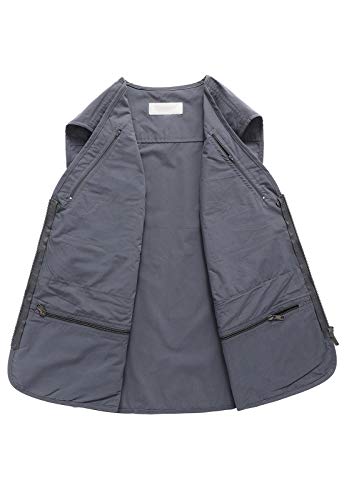 Image of Hbufnha Men's Casual Safari Travel Vest 16 Pockets Outdoor Work Vest Sleeveless Jacket Fishing Hiking Photograph