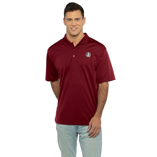Vantage Apparel Men's Collegiate Premium Moisture Wicking Team Color Icon Polo, Florida State Seminoles, Large