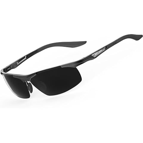 SIPLION Men's Sunglasses Polarized Sport Glasses for golf fishing driving Metal Frame Sun glasses 8729 Black Cover