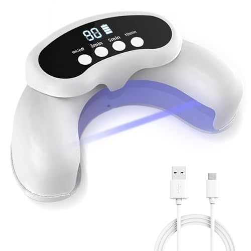 Laser Mycose Ongle Pied - Appareil Mycose Ongle Pied avec Laser Ongle à Doubles Longueurs dOnde et Affichage de lHeure pour le Traitement dAppoint de la Mycose Ongles des Pieds (Blanc nacré)