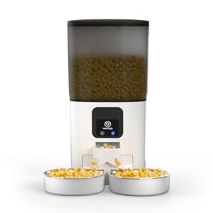 7L Automatic Cat Feeders for 2 Cats – 2.4G WiFi Timed Auto Feeder with APP Control for Remote Feeding, Automatic Cat Food Dispenser with Alexa, Detachable for Easy Clean, 1-30 Meals Per Day