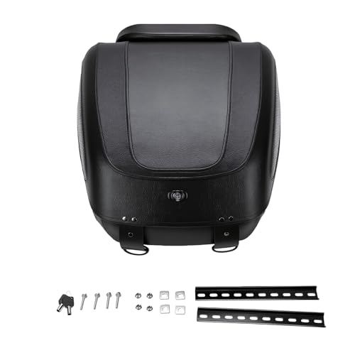 Support de rangement coffre de moto Akozon 32L de haute qualité avec dossier en cuir PU durable
