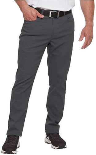 Pebble Beach Men's 5 Pocket Pant (Grey, 40 X 30)