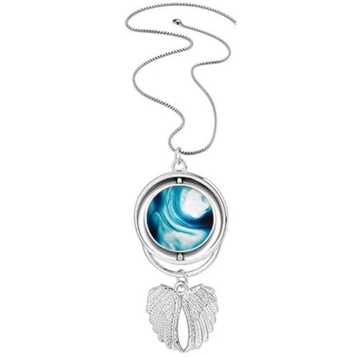Collier ailes d'ange et son pigment bleu liquide transparent pour femme