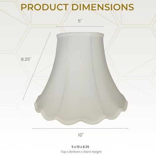 Image of Royal Designs, Inc. Scalloped Bell Designer Lamp Shade, DSO-83-10WH-2, 5 x 10 x 8.25, White, Pack of 2
