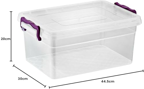 Asude 10L 20L 30L Plastic Storage Box Container Boxes Lid Handles Home Office (20L)