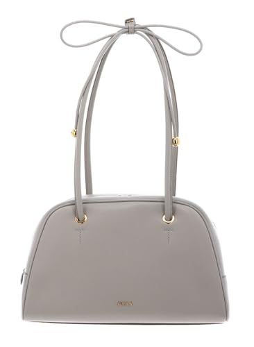 Sac à épaule Furla Poppy Dome grand sac à main cuir gris clair