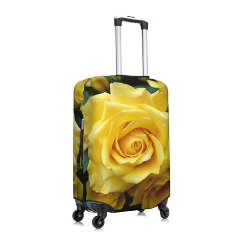 Travel Luggage Cover Fashion Suitcase Protector Graceful Yellow Rose Flower Spandex Baggage Covers Washable Suitcase Covers Anti-Scratch Luggage Cover Protectors Fits 18-32 Inch Suitcases X-Large2