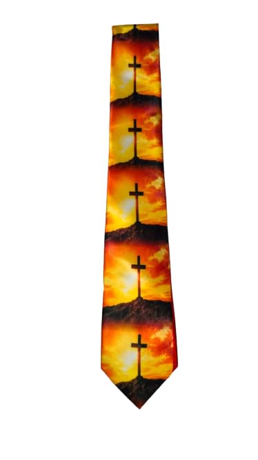 us creations Men's Multicolor Church Pattern Colored Necktie for Stylish Men's, Boys, Girls, Women's_Pack of 1 Full length Necktie for krichian's, Church, Jesus, School, College-picture-29
