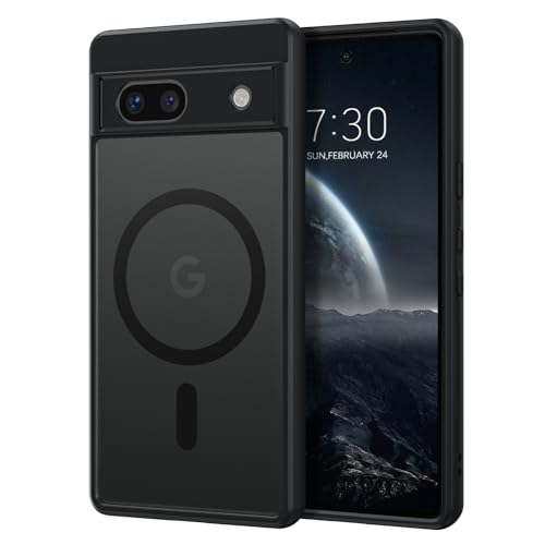 BENTOBEN for Google Pixel 7A Case Magnetic Phone Case for Pixel 7A Translucent Matte Black TPU Full Camera Protection Compatible with MagSafe Wireless Charging