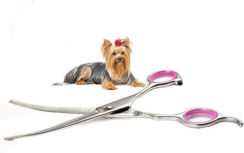 Dog Grooming Scissors Curved 7 Inch Stainless Steel with Safety Round Tips Professional Pet Grooming Shears for Dogs and Cats Dog Grooming Scissors Curved 7 Inch Stainless Steel with Safety Round Tips Professional Pet Grooming Shears for Dogs and Cats