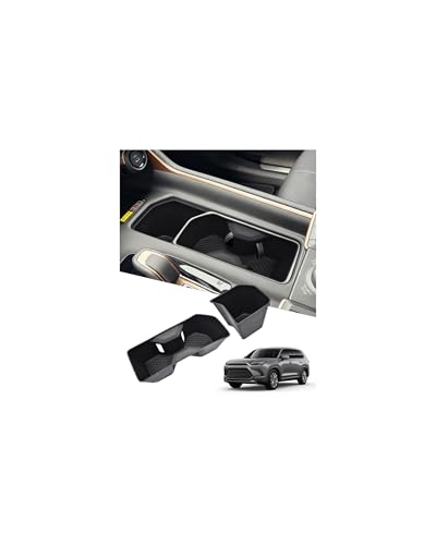 JJMY Cup Holder Inserts for Toyota Grand Highlander Accessories 2026 2025 2024 Non-Slip TPE Center Console Protector Organizer to Prevent Spills & Scratches for 2025 2026 Grand Highlander Hybrid