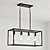 Lanhall Dining Room Light Fixture 4 Light Black Farmhouse Chandelier Modern Kitchen Island Pendant Lighting Rectangular Hanging Lights for Kitchen Dining Room Adjustable Height Metal E26 Base