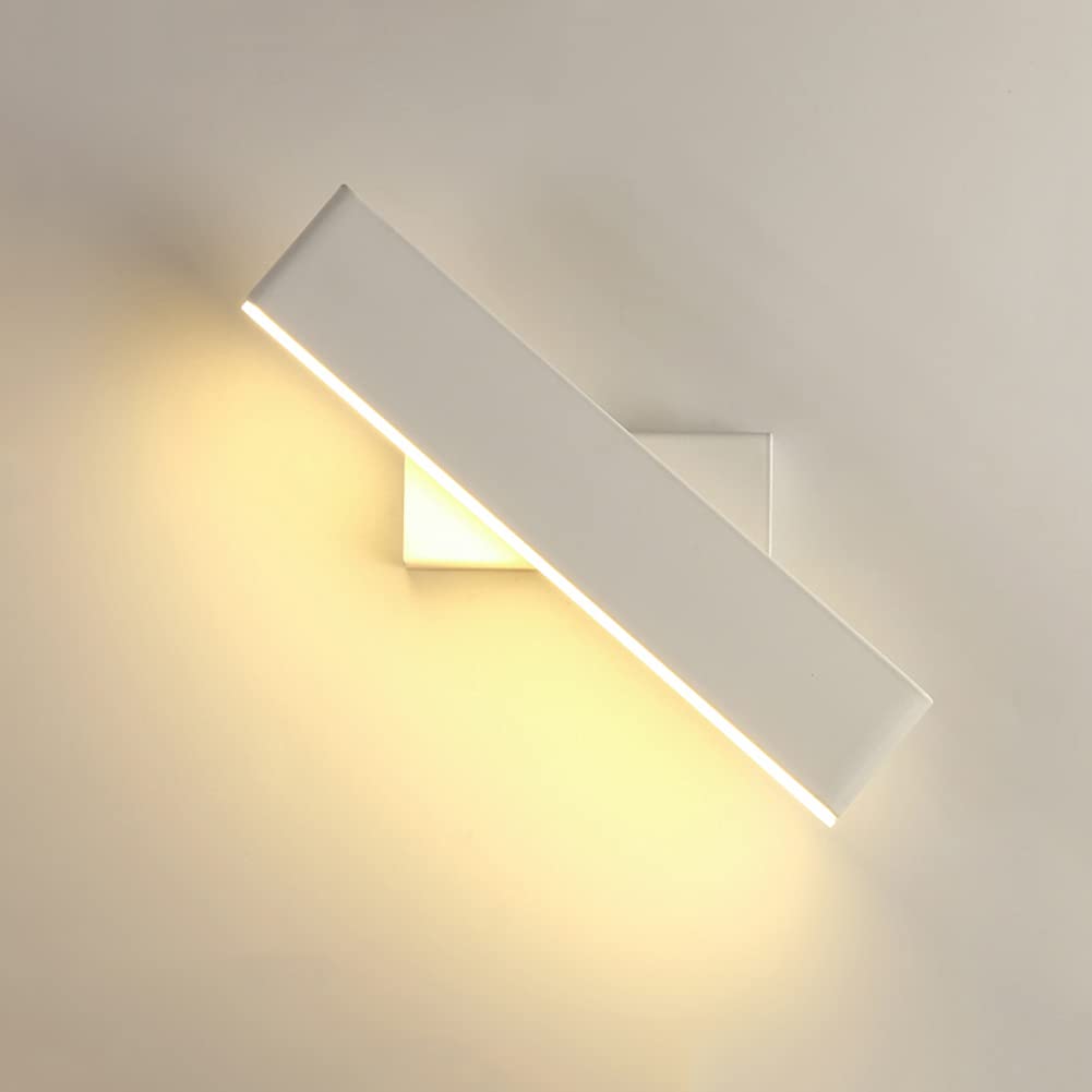SXECAEPS Wall Lamps Sconces Light Indoor Led 6w Black 360 Rotatable Aluminium 3000k Warm White Modern Decorative Sconce for Living Room Bedroom Hallway(C)