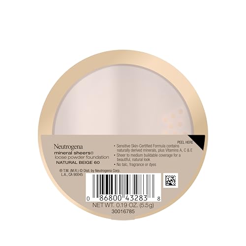 Neutrogena Mineral Sheers Loose Powder Foundation, Natural Beige 60, .19 oz - image 9