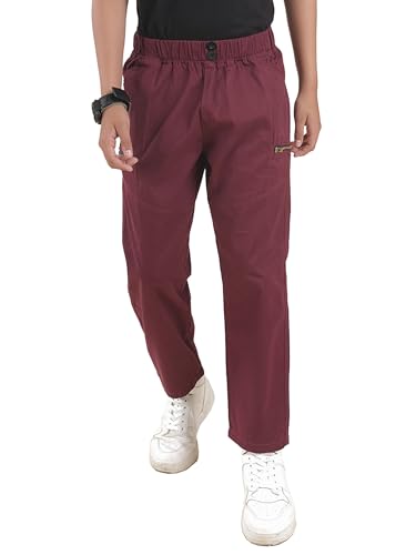 Image of Boys Cotton Elastane Full Length Solid Cargo Pant