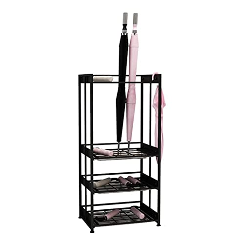 Support de rangement pour parapluie noir LUNEZY pour sol sec avec bac intégré