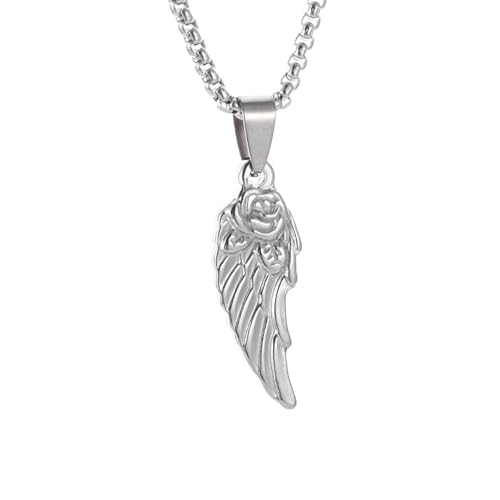 Collier pour homme ailes d'ange rose idéal pour vos bijoux de fête