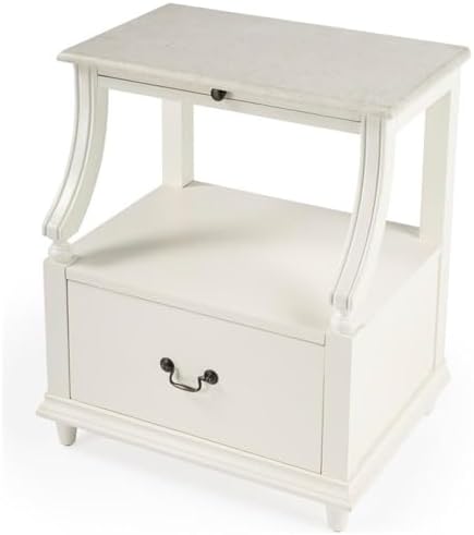 Butler Specialty Danielle Marble Nightstand in White