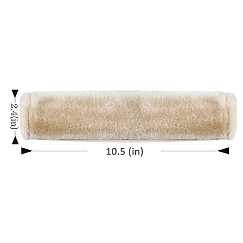 Amooca Soft Faux Sheepskin Seat Belt Shoulder Pad For A More Comfortable Driving, Compatible With Adults Youth Kids - Car, Truck, Suv, Airplane,Carmera Backpack Straps 2 Packs Beige #TOP5