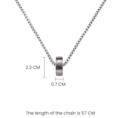Image of SALTY ALPHA Anti Tarnish Stainless Steel Promise Ring Locket Neck Chain for Men | Stylish Pendant Necklace | Jewellery Accessories for Boys | Minimal Jewelry | Gifts for Boyfriend & Husband | Gift for Diwali, Christmas, Marriage, Birthday