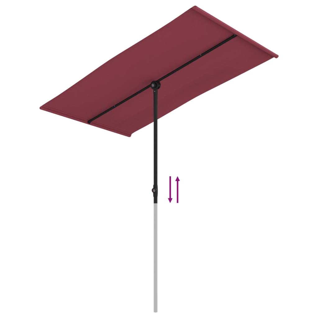 Sombrilla rectangular de 2 x 1,5 m – Sombrilla de jardín regulable con mástil de aluminio y rotación de 180 grados – Sombrilla plegable para balcón y terraza para jardín y balcón, color topo