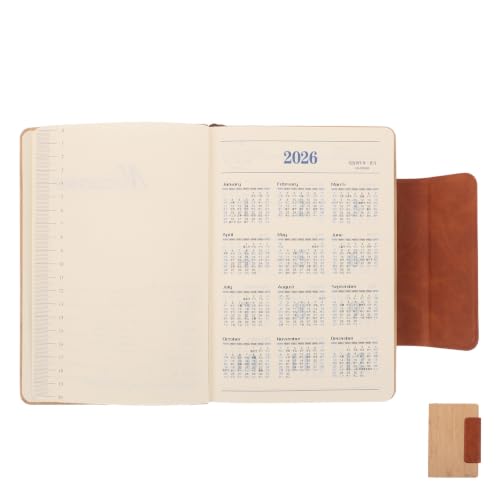 Cuaderno para oficina y escuela con textura de madera natural y cierre seguro