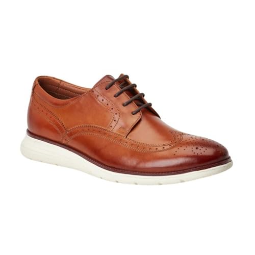Base London - Zapatos de Cordones de Cueros Flight para Hombre (42 EU) (Tostado Quemado)