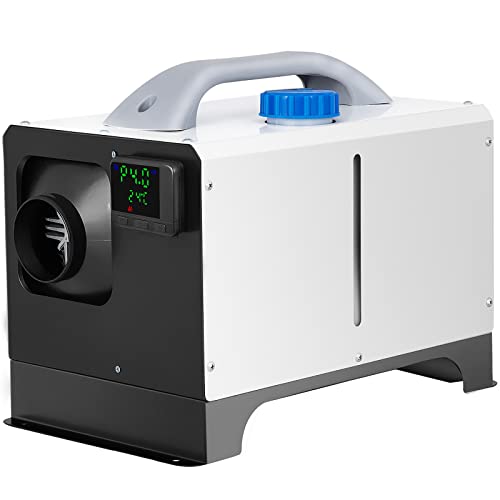VEVOR Diesel Air Heater 5KW Parking Heater 12V Truck Heater, One Air Outlet, with Black LCD Switch, Remote Control, Fast Heating Compact Diesel Heater, For Car, RV Truck, Boat, Campervans, Caravans