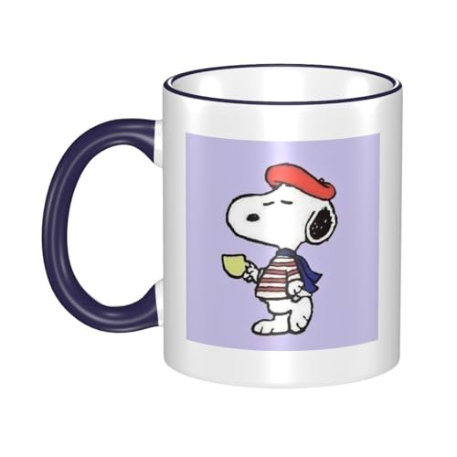 スヌーピー マグカップ 保温・保冷 電子レンジ対応 コーヒーカップ 陶器 セラミック 耐高温 軽量 個性人気 誕生日プレゼント大容量 Navy Blue