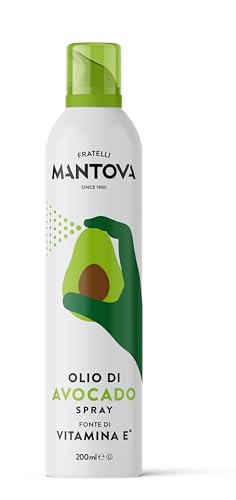 Mantova 100% Pure Avocado Oil 200 ml | Trans Fat-free, Cholesterol-free and Gluten-free | Oil Spray Ideal for Frying, Baking & Salad Dressings
